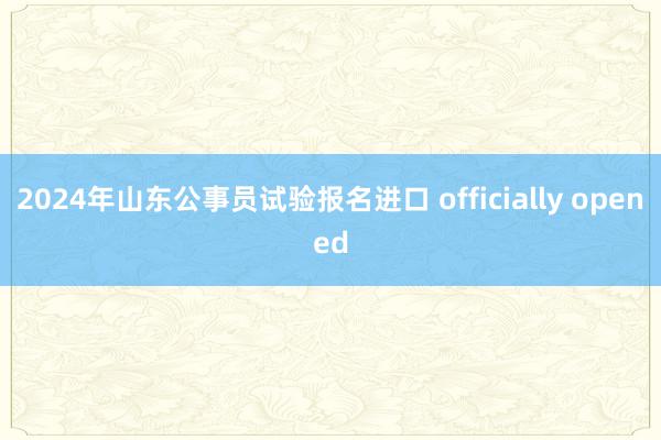 2024年山东公事员试验报名进口 officially opened